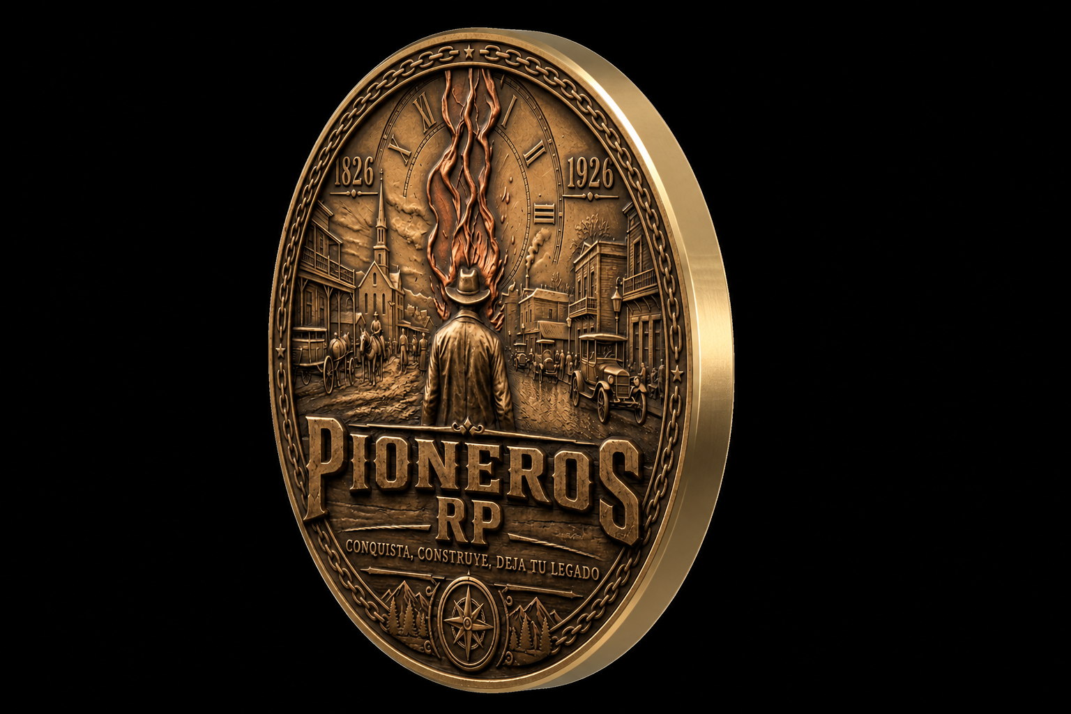 Moneda dorada de PIONEROS RP